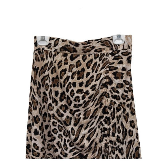 Veronica M Animal Print Slip Style Slit Skirt Women's Size Medium Brown - Picture 2 of 6